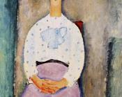 阿米地奥 莫迪里阿尼 : Girl with Polka-Dot Blouse